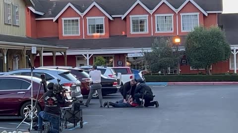 Footage shows the moment California police officers detained Half Moon Bay suspect Chunli Zhao