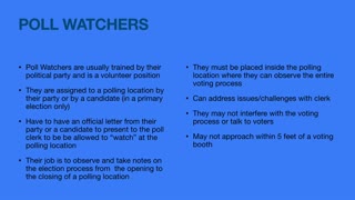 Poll Observer Training video