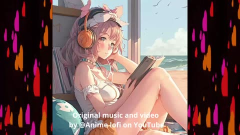 Cute Anime Girl Relaxing And Listening To Lofi Hip Hop Music