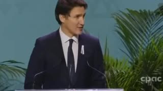 Trudeau looking like the idiot he his, at his COPS Climate Summit in Montreal recently.