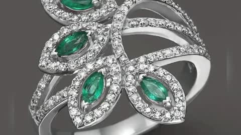 Emerald Greenstone Rings by Charming Collections