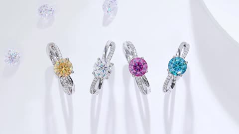 M24A Same Style Of Double Arm Liu Shishi 1ct Moissanite Gold Plated Ring