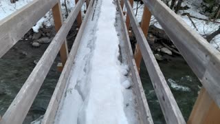 Initial Bridge Crossing After Trailhead – Tamanawas Falls – Mount Hood – Oregon – 4K