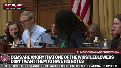 Democrats Were Angry Whistleblower Didn't Want them To Have His Notes