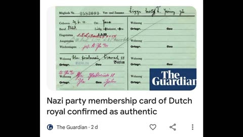 The royal household of the Netherlands has confirmed the authenticity of a Nazi membership