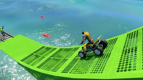 GTA V Epic New Stunt Race For Car Racing Challenge by Quad Bike, Cars and Motorcycle, Spider Shark6