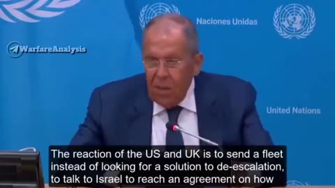 Russian foreign Minister Lavrov: 'Israel, not Iran, is interested in an escalation'..