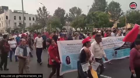 lima, Peru - People protest against mandatory vaccination