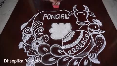 Sankranthi gangireddu Muggulu | Basavanna Muggulu | Mattu pongal kolam 2023