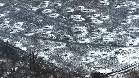 Ukrainian Tank Moves Across Snowy Fields And Shoots At Russian Troops