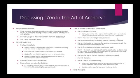 Weekly Webinar #37: “Discussing ‘Zen In The Art of Archery’”