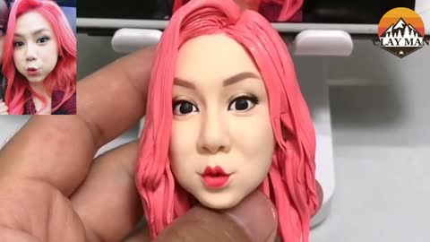 Clay sculpture - Realistic beautiful woman made from polymer clay