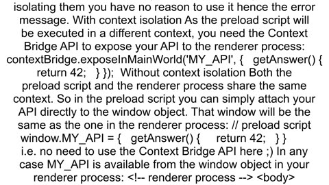 How to make contextBridge work even if contextisolation is turned off