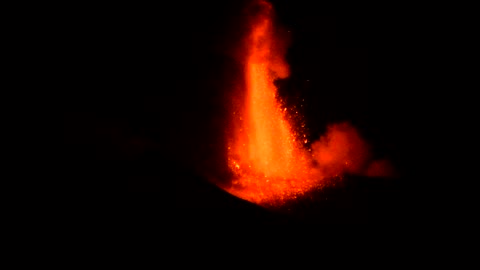 Incredible slow motion footage of Mt. Etna lava eruption