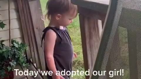 Toddler Excitedly Welcomes Dad Home on Her Adoption Day
