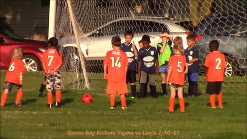 Green Bay Kickers Tigers (orange) vs Lions (purple) 7-10-2017