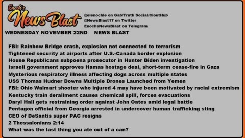 Wednesday, November 22, 2023 News Blast