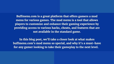 A Comprehensive Guide to Using Buffmenu Mod Menu
