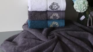 Luxury Hotel & Spa Bathroom Hand Towels Embroidery Washcloth Decoration Bath Sheets