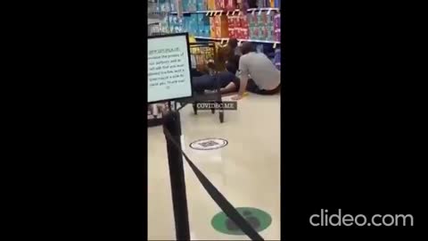MAN LYING IN THE FLOOR AT SOBEYS PHARMACY IN SASKATOON, CANADA - STILL LINING UP TO BE KILLED I SEE