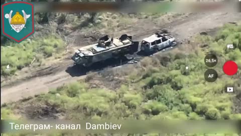 Destroyed armored vehicles of Ukrainian formations near the village of Urozhaynoye.