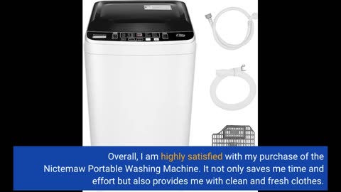 Nictemaw Portable Washing Machine 17.8lbs Capacity Full-Automatic 2.3 Cu.ft Portable Washer and...
