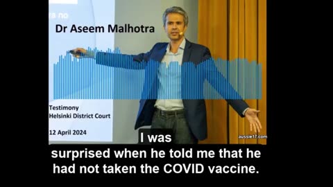 Dr Aseem Malhotra testimony Helsinki District Court April 2024