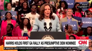Kamala Harris puts on a bizarre accent as she speaks at a rally in Atlanta, Georgia