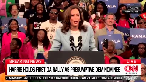 Kamala Harris puts on a bizarre accent as she speaks at a rally in Atlanta, Georgia