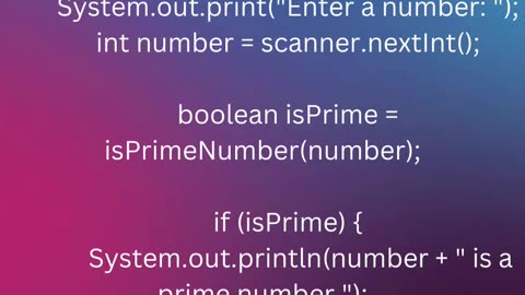 Prime Number Program in Java