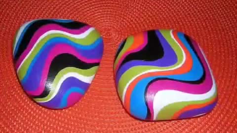 attractive and elegant hand painted rocks and stone