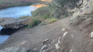 Down to Shoreline of Crooked River – Smith Rock State Park – Central Oregon