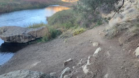 Down to Shoreline of Crooked River – Smith Rock State Park – Central Oregon