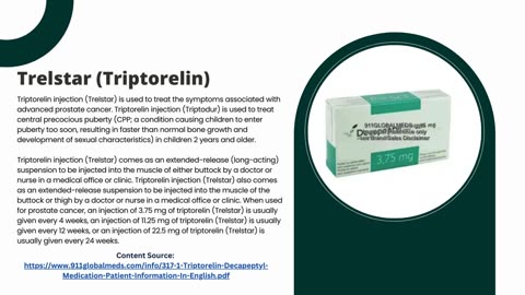 Trelstar (Triptorelin) Medication Side Effects & Lowest Price
