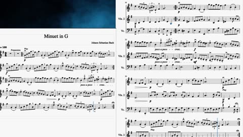 BACH - Minuet in G major - BWV Anh 114 - FREE VIOLIN - Play along