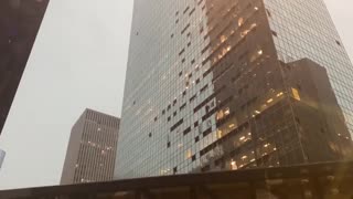 JUST IN: Thunderstorms In Downtown Houston Cause Huge Amounts Of Damage