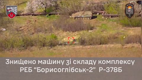 Ukrainian RAM X targets and hits a Russian Borisoglebsk-2 EW system
