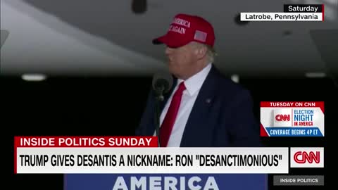 Trump criticizes DeSantis with new nickname at rally