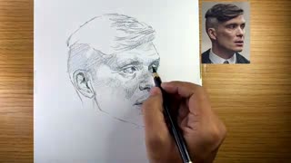 Sketch a portrait with skillful pencil technique ( Peaky Blinders )