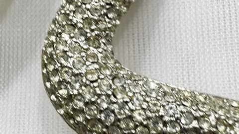 18KGP Snake Brooch (3” x 2”). Made with Swarovski Crystal. Antique Style. Gift