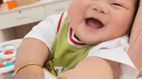 Cute baby play funny