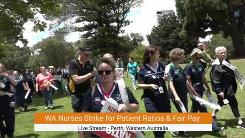 WA Nurses Defy Industrial Relations Commission No Strike Order Rally Perth, WA (LIVE STREAM)