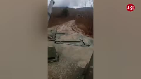 Leopard2 A4 tanks moving on the Ukrainian front