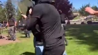 Antifa member attacks people with mace and pays the price.