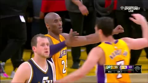 Kobe Bryant Amazing last 3 minutes in his FINAL GAME vs Jazz (04_13_16)