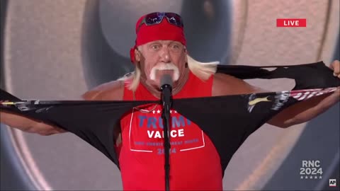 Hulk Hogan Rips Off His Shirt at the RNC to Chants of USA