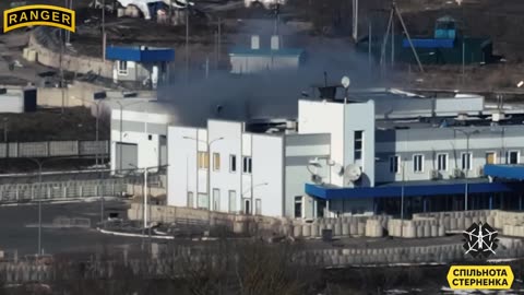 Ukrainian Drone Sets a Russian Border Facility Alight