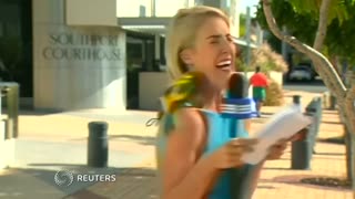 Parrot freaks out reporter