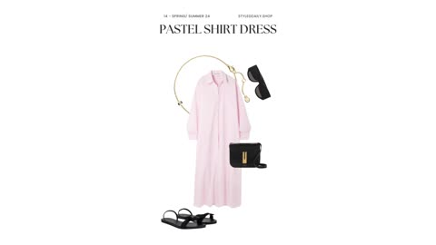 Styling a Pastel Pink Shirt Dress | Styled Daily