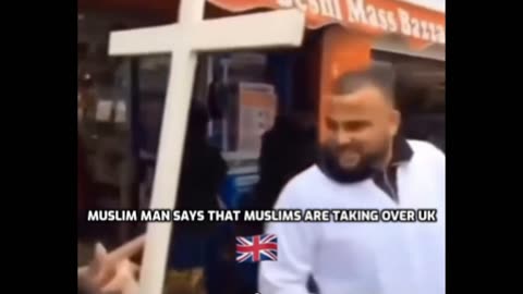 Muslim man confronts christian woman says to her islam is taking over Uk